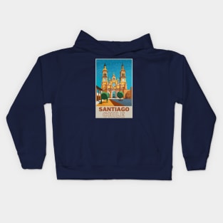 A Vintage Travel Art of Santiago - Chile Kids Hoodie